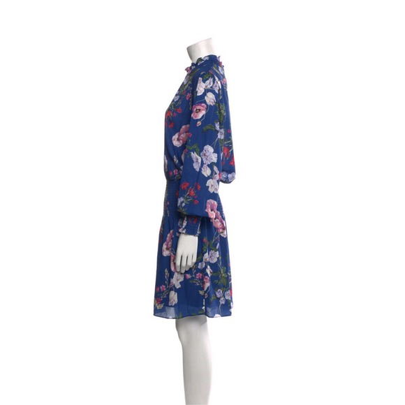 Parker Women’s Blue Floral Dress Large Long Sleeve - Picture 4 of 4
